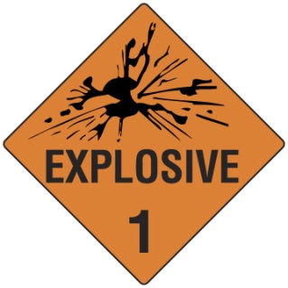 SIGN - HAZCHEM-EXPLOSIVE H1-XA (270MM)